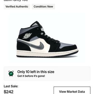 Air Jordan 1 mid satin grey toe